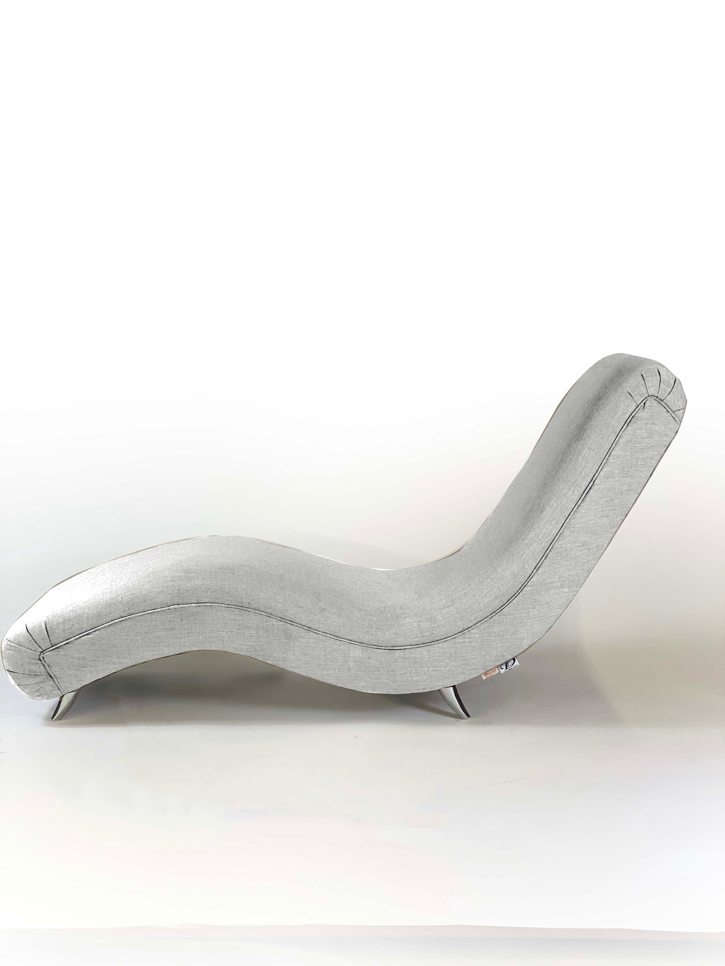 Silver chaise deals lounge chair